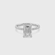 Hidden Halo Solitaire Engagement Ring 2.80 Carat Lab Grown Diamond