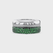 Simulated Green Emerald Luxury Oura Jacket Ring
