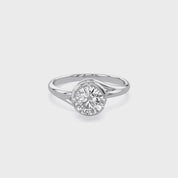 Bypass Solitaire Engagement Ring Lab Grown Diamond