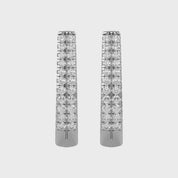 Double Row Huggie Lab Grown Diamond Hoop Earrings