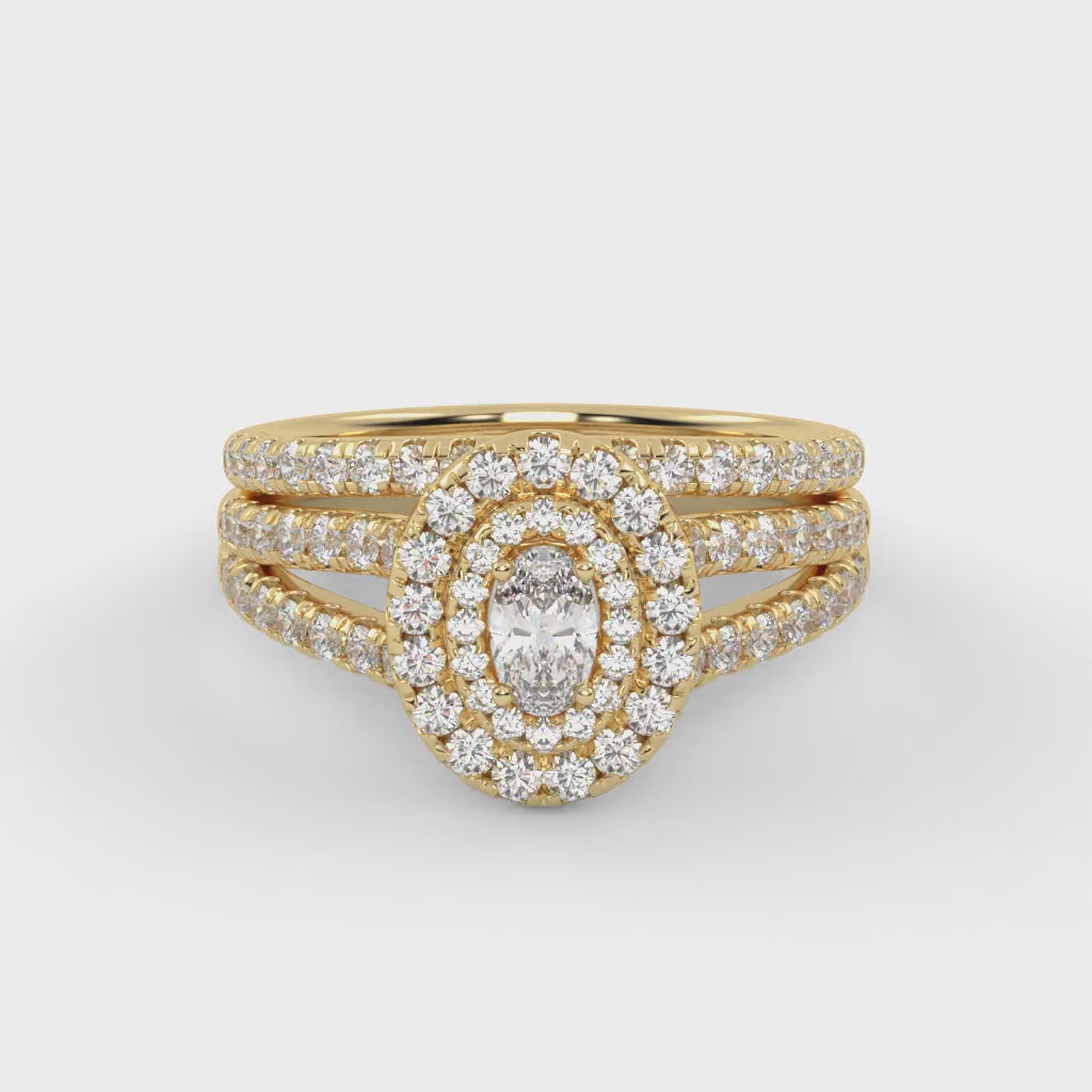 IGI Certified Split Shank Bridal Set Ring