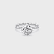 Hidden Halo Solitaire Engagement Ring Center 8.5mm Lab Grown Diamond