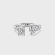 Toi Et Moi Half Eternity Adjustable Engagement Ring Multi Shape Lab Grown Diamond