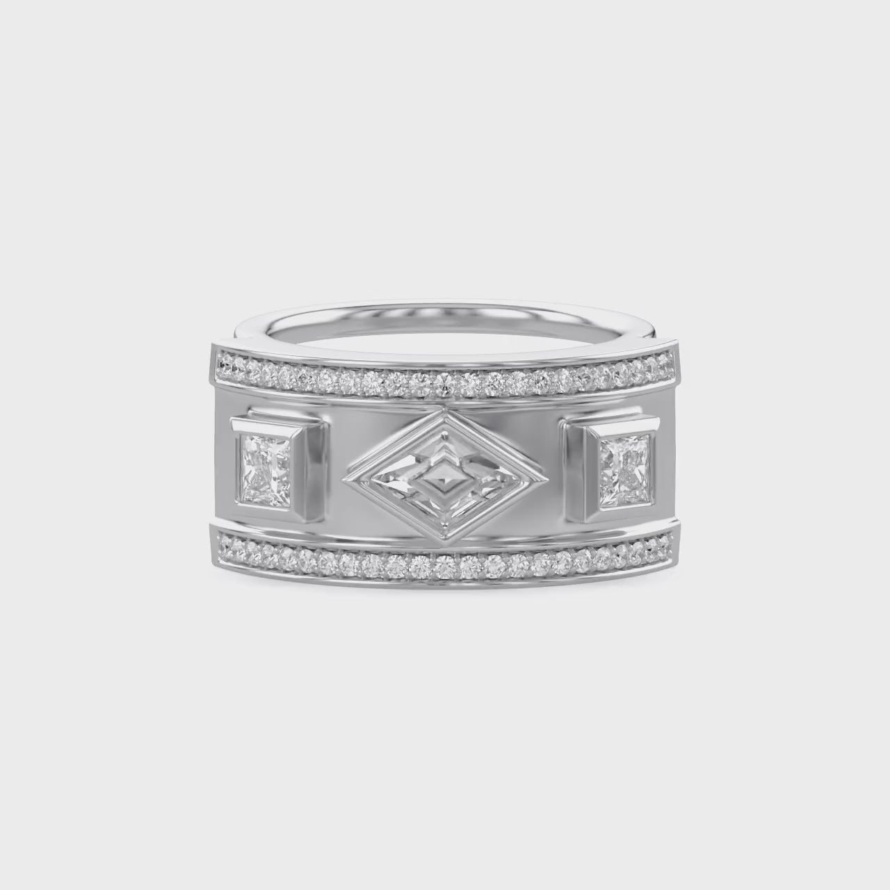 1.30 CT Mixed Cut Lab Grown Diamond Oura Ring Jacket