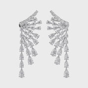 4.30 CTTW Pear and Round Lab Grown Diamond Ear Climbers Stud Earrings