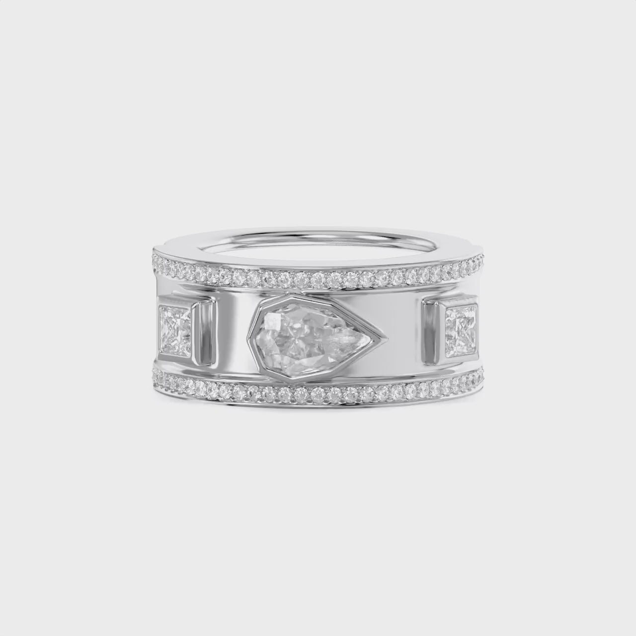 1.65 Carat Pear Shape Lab Grown Diamond Oura Ring Jacket