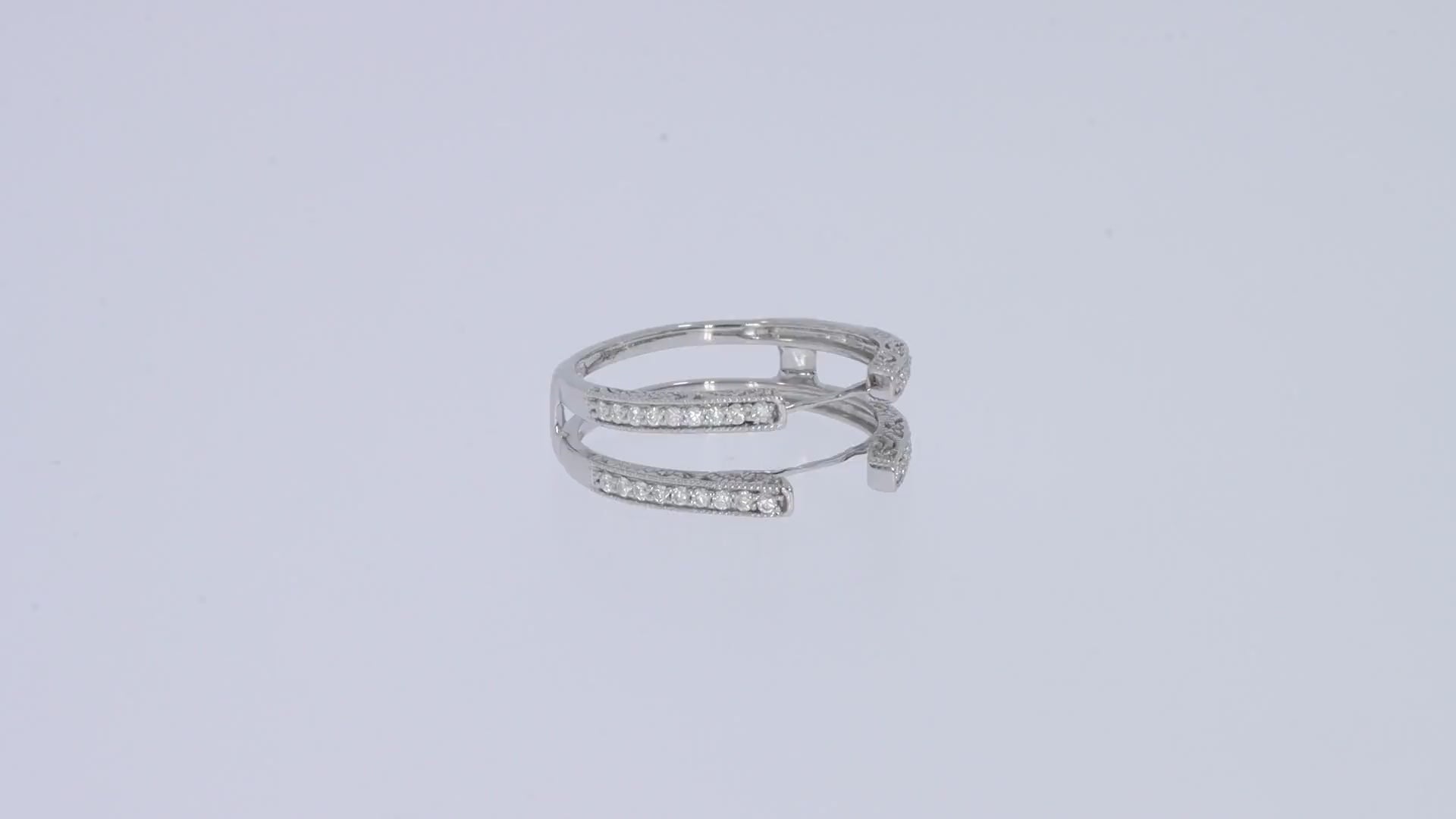 Cathedral Guard Enhancer Wedding Ring Cubic Zirconia Sterling Silver