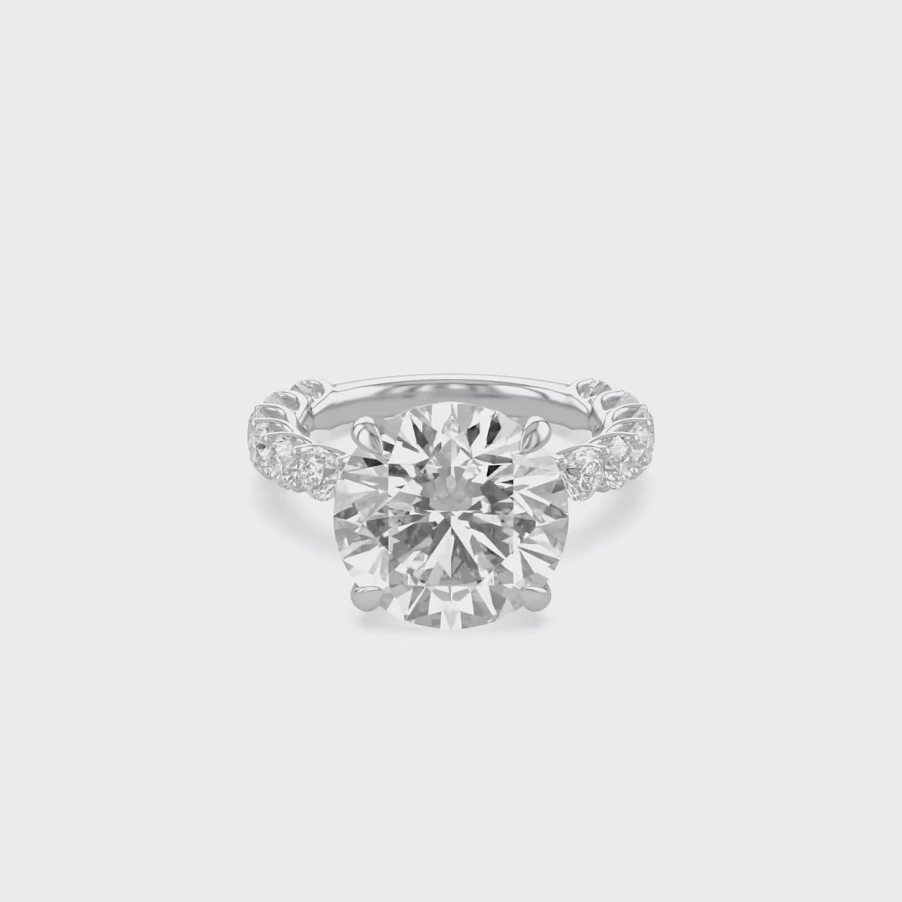 10.60 CTTW Round Lab Diamond Hidden Halo Engagement Ring