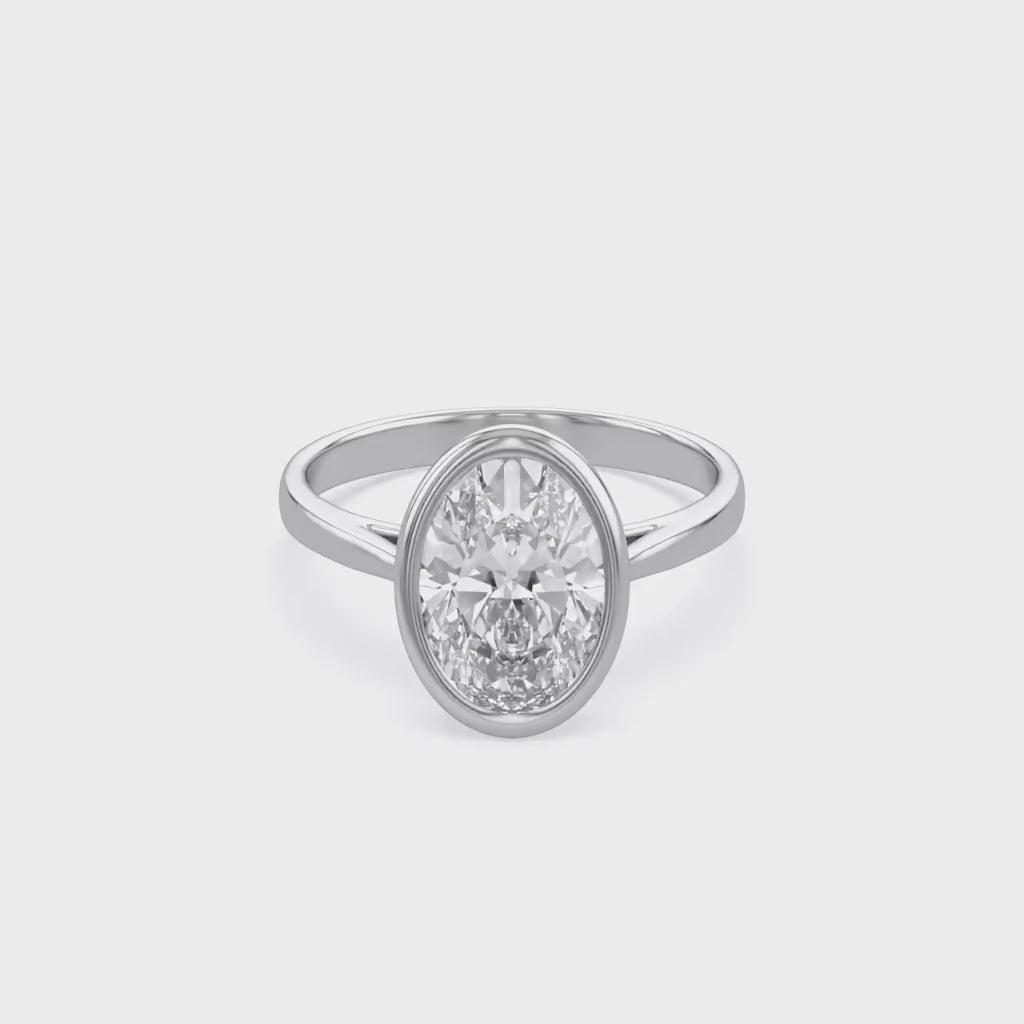 Solitaire Engagement Ring 10X8mm Lab Grown Diamond