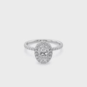 Oval Hidden Halo Solitaire Lab Grown Diamond Engagement Ring