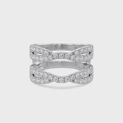 Round Cut Lab Created Moissanite Double Infinity Wedding Ring Guard Enhancer For Women In 14K Gold Over Sterling Silver