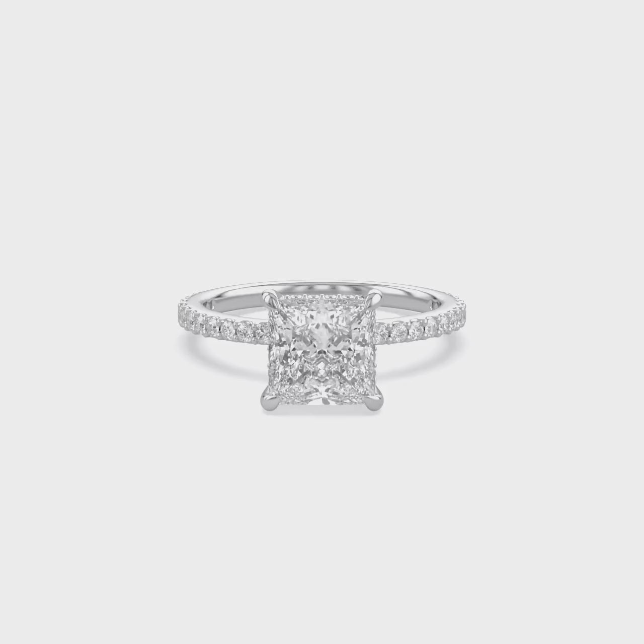 Hidden Solitaire Engagement Ring 2.75 Carat Lab Grown Diamond