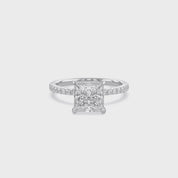 Hidden Solitaire Engagement Ring 2.75 Carat Lab Grown Diamond