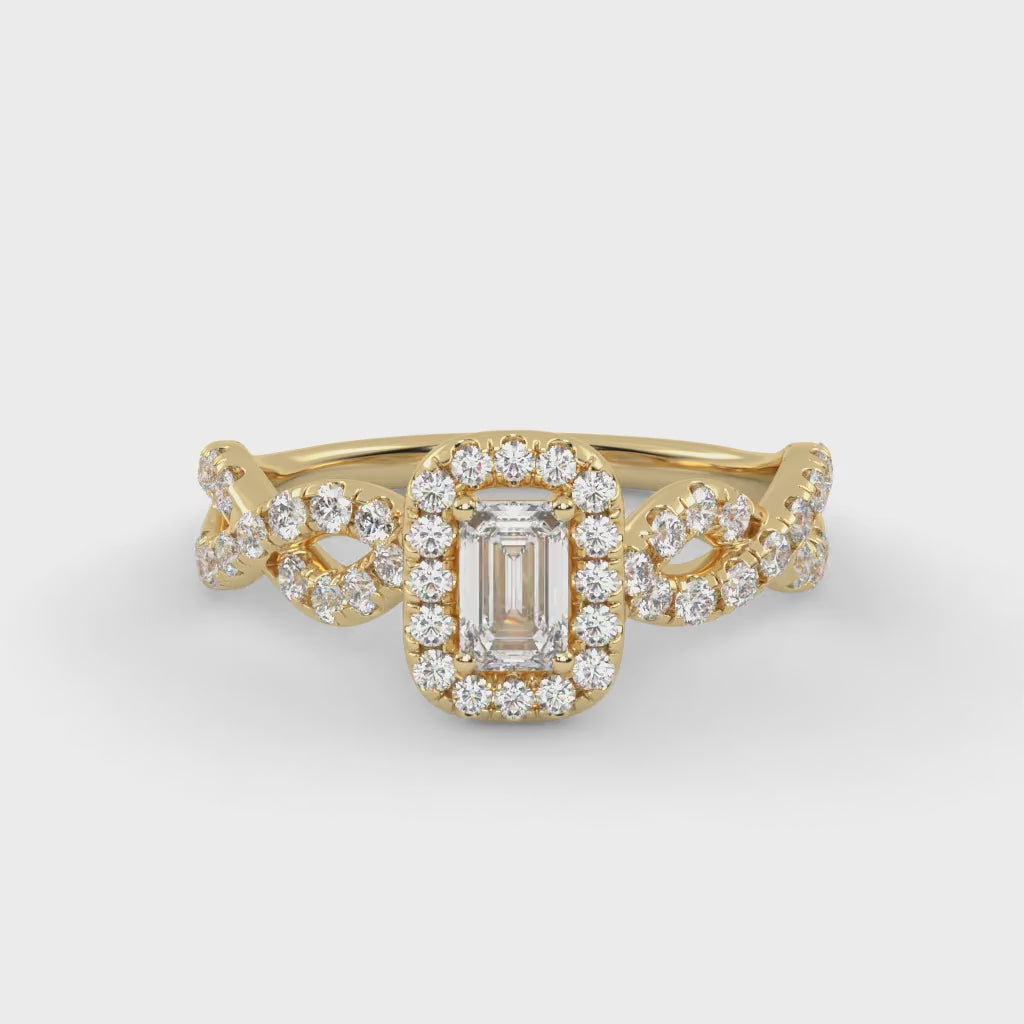 IGI Certified Emerald Diamond Engagement Ring