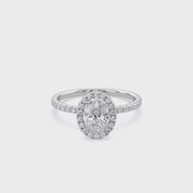 Lab Grown Diamond Halo Solitaire Engagement Ring
