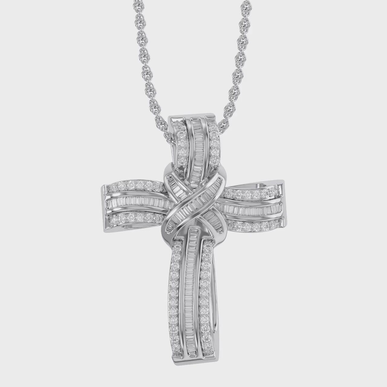 Infinity Cross Lab Created Moissanite Pendant Necklace