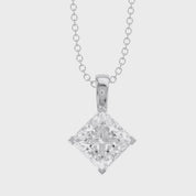 Elara Princess Lab Grown Diamond Solitaire Pendant Necklace