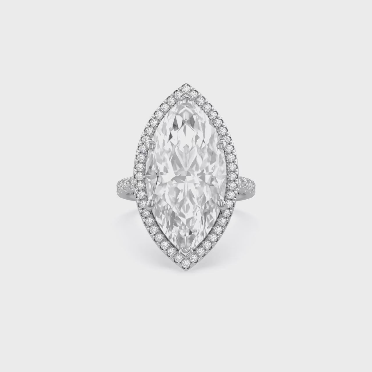 13 CTTW Marquise Cut Lab Grown Diamond Hidden Halo Solitaire Engagement Ring