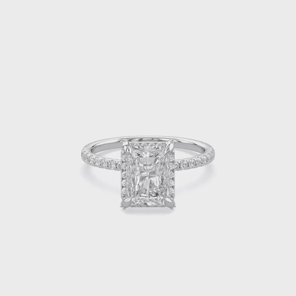 Hidden Halo Solitaire Lab Grown Diamond Ring