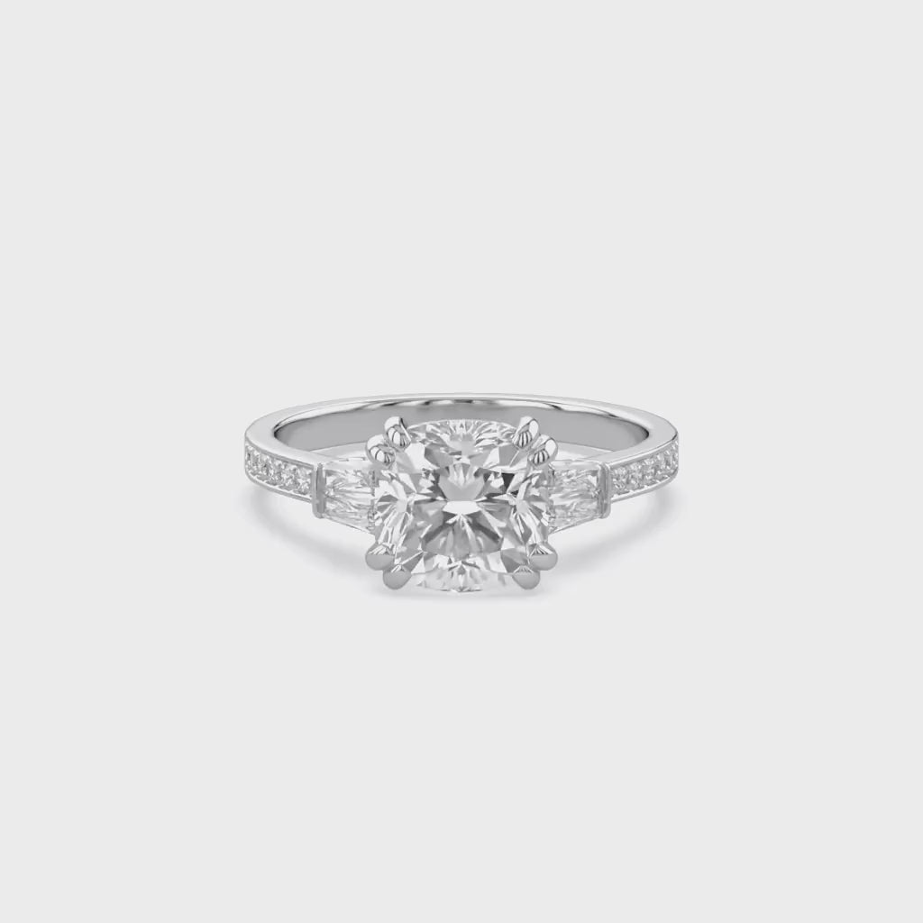 Three Stone Lab Grown Diamond Engagement Ring