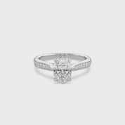 Solitaire Engagement Ring 10.5x7mm Oval & Round Lab Grown Diamond