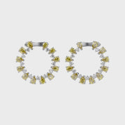 4.30 CTTW Pear and Round Shape Lab Grown Diamond Open Circle Stud Earrings