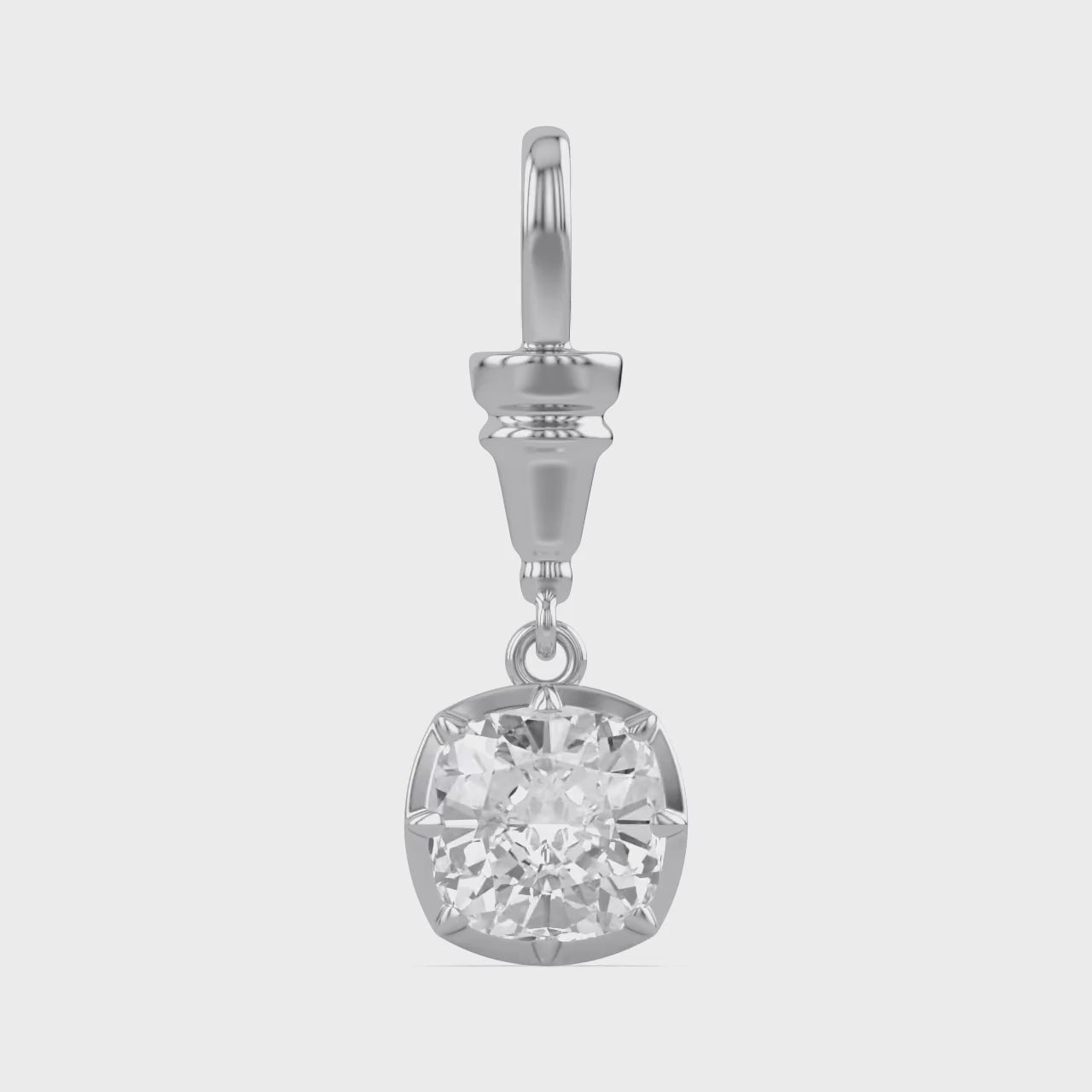 Cushion-Cut Dog Clip Bail Pendant | Lab-Grown Diamond
