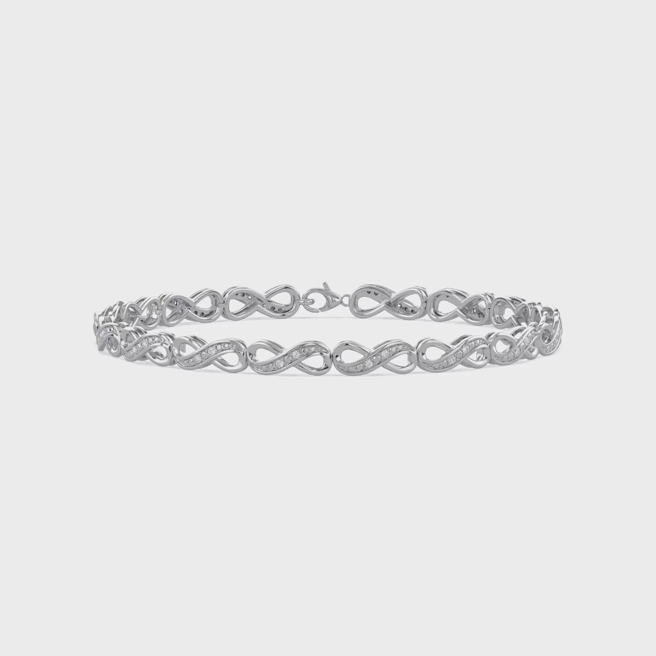 Infinity Style Lab Grown Diamond Bracelet 7.25 Inch