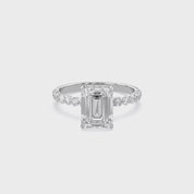 Half Eternity Solitaire Lab Grown Diamond Engagement Ring