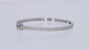 Pave Set 3-Row Cubic Zirconia Bangle Bracelet