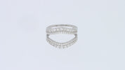 1 Ct Round Double Row Pave Set Curved Enhancer Guard Ring In 14K Gold Over Sterling Silver With Cubic Zirconia Gift For Her