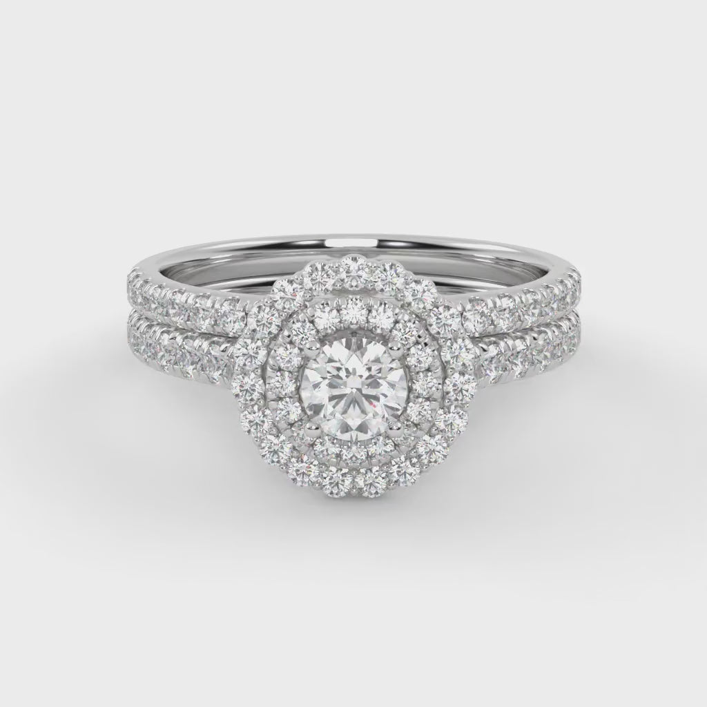 Round Diamond IGI Bridal Set Ring