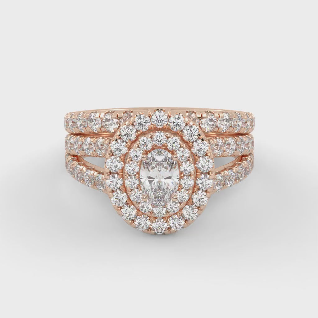 IGI Certified Split Shank Bridal Set Ring