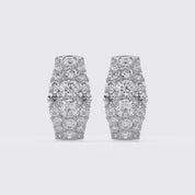 Triple Row Lab Grown Diamond Hoop Earrings