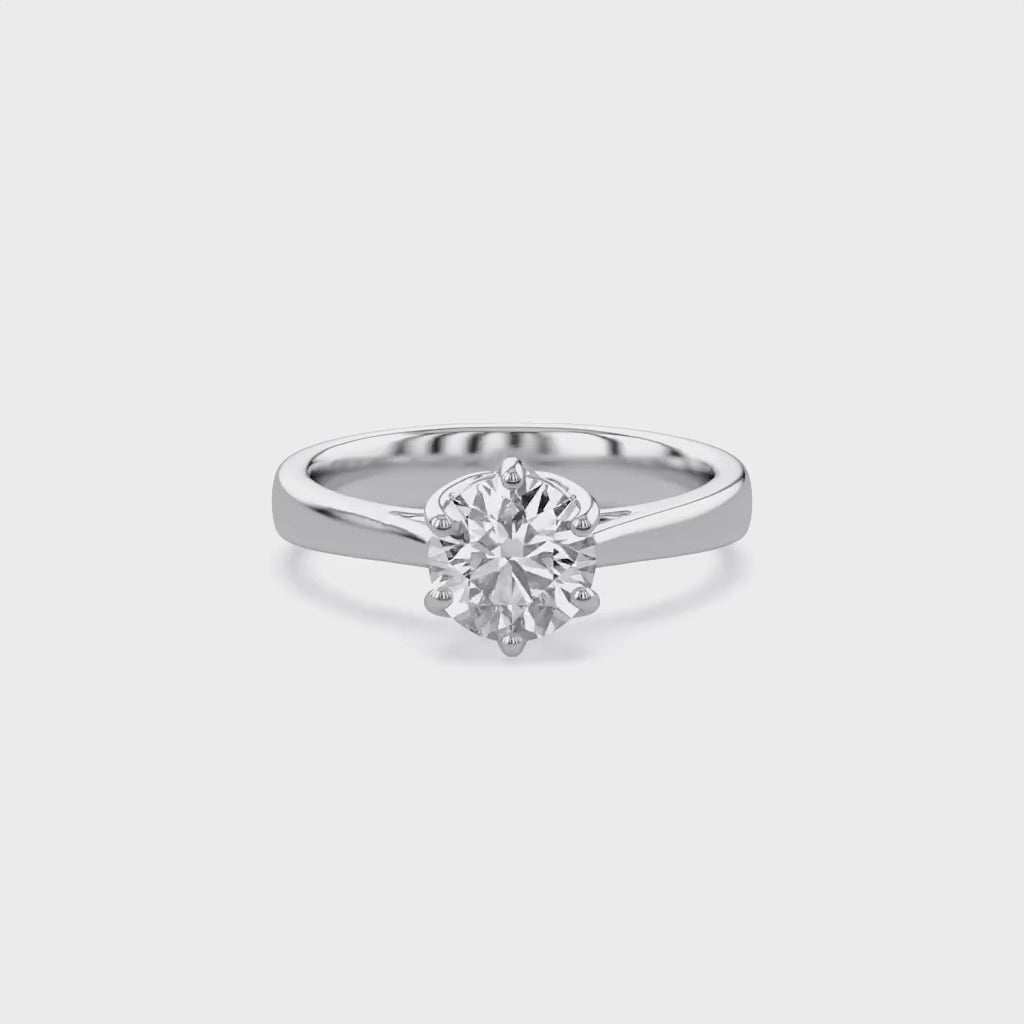 Round Cut Lab Grown Diamond Solitaire Engagement Ring