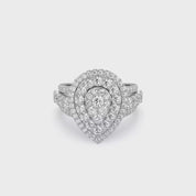 Double Halo Teardrop Engagement Lab Grown Diamond Ring