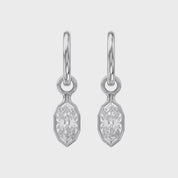 2 CT Marquise Cut Lab Grown Diamond Huggie Drop Earrings