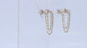 Lariat Drop Stud Earrings Lab Created Moissanite