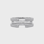 Cathedral Guard Enhancer Wedding Ring Cubic Zirconia Sterling Silver