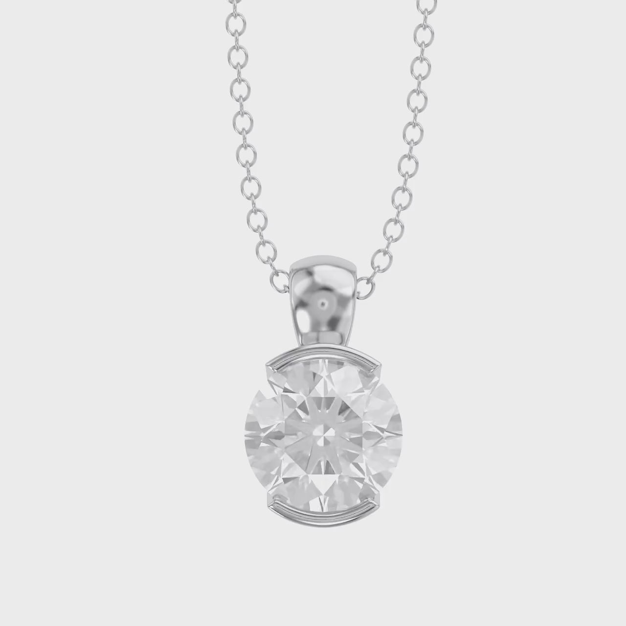 Celestine Lab Grown Diamond Bar Set Pendant Necklace
