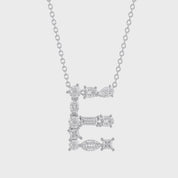 Initial Letter Pendant Necklace Multi Shape Lab Created Moissanite Diamond