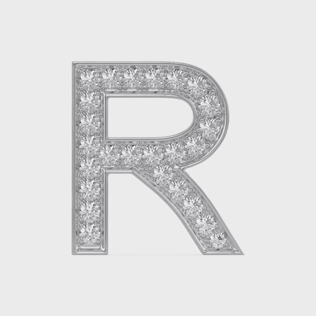 Initial Letter Pendant Round Cut Lab Grown Diamond