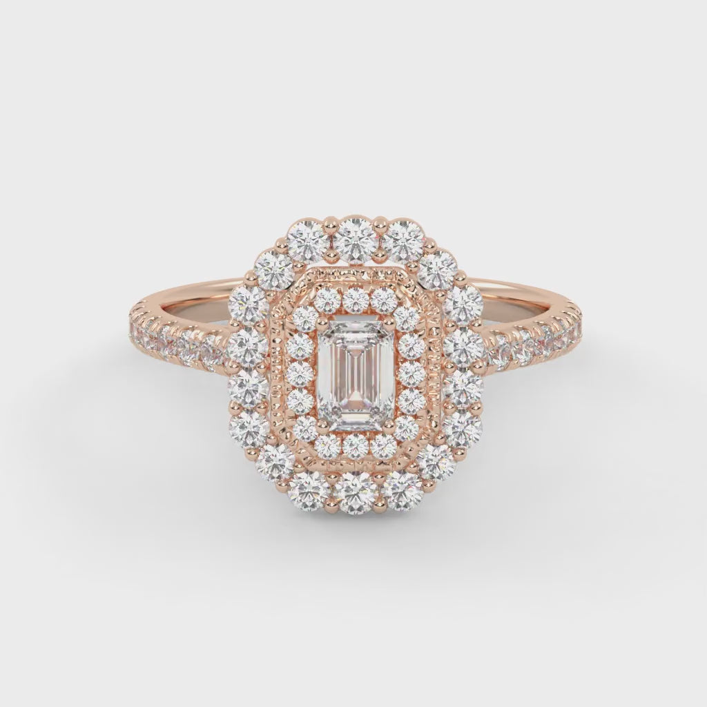 IGI Certified Double Halo Ring