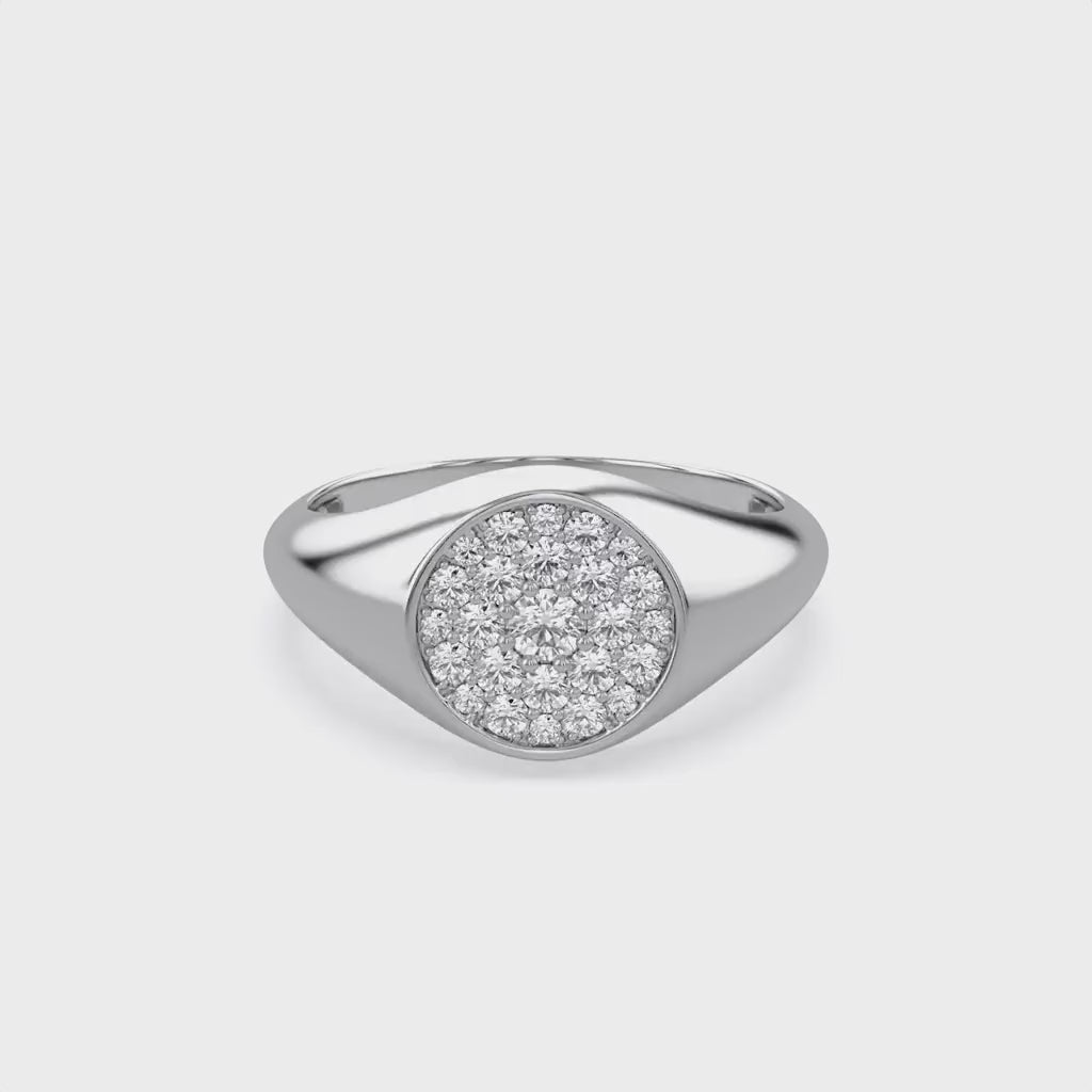 Circle Signet Lab Grown Diamond Ring