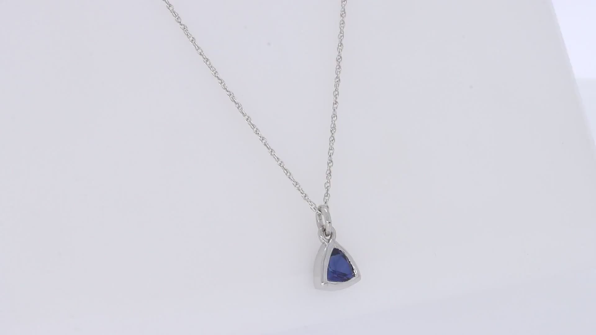 Trillion Bezel-Set Dainty Solitaire Pendant Necklace