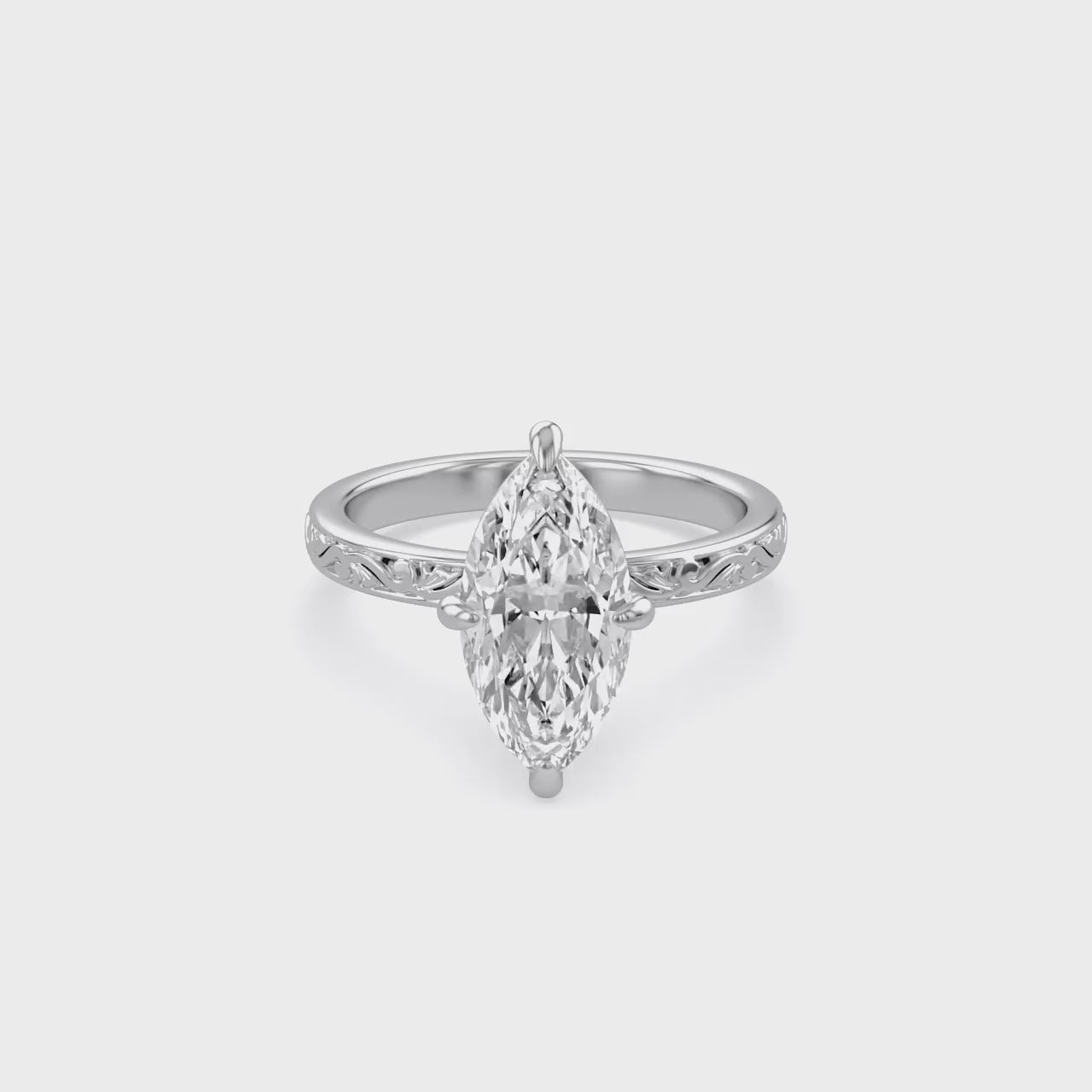 Filigree Solitaire Engagement Ring Lab Grown Diamond