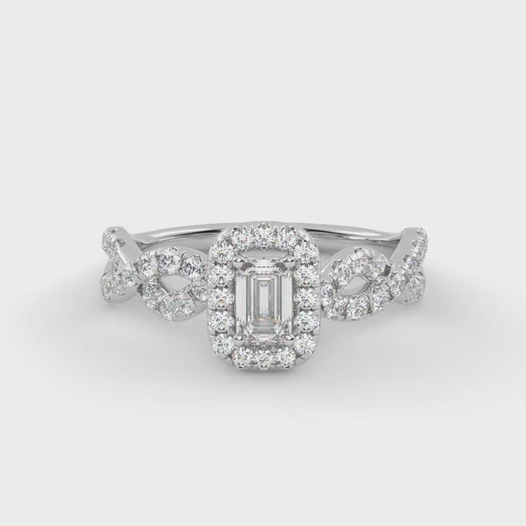 IGI Certified Emerald Diamond Engagement Ring