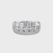 Lab Created Moissanite 5 Stone Channel Set Moissanite Ring