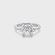 Elisabeth 3 Stone Hidden Halo Lab Grown Diamond Engagement Ring