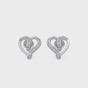 Heart Stud Earrings Natural Diamond